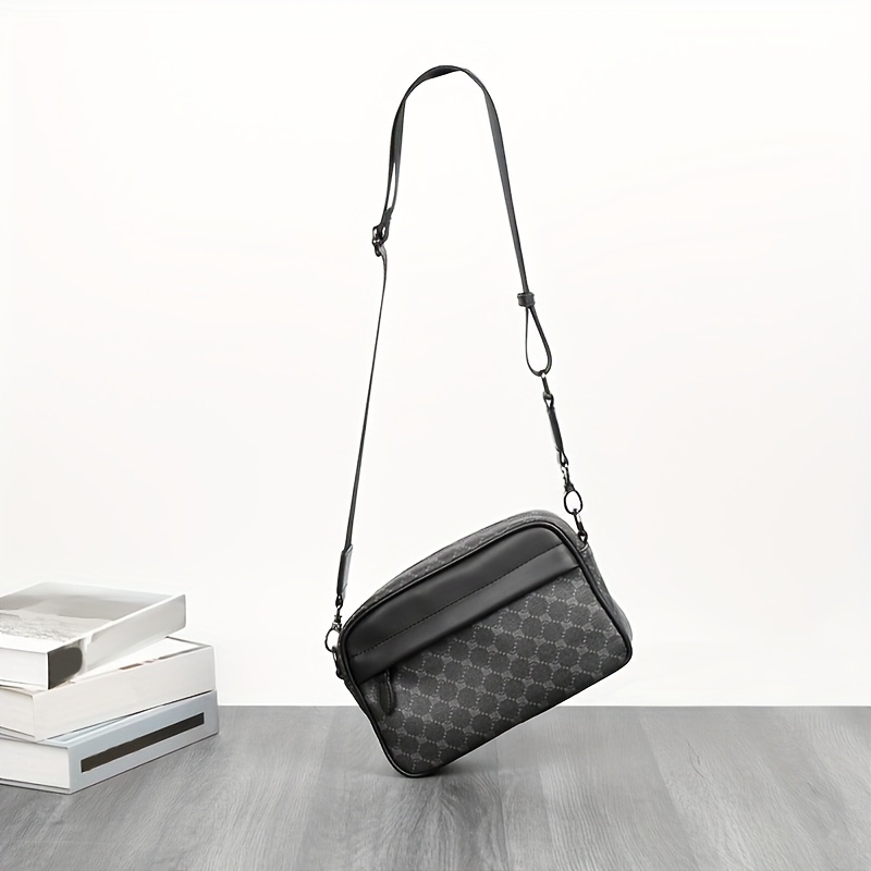 Men Classic Print PU Crossbody - Camera Wrist Strap 评论和价格