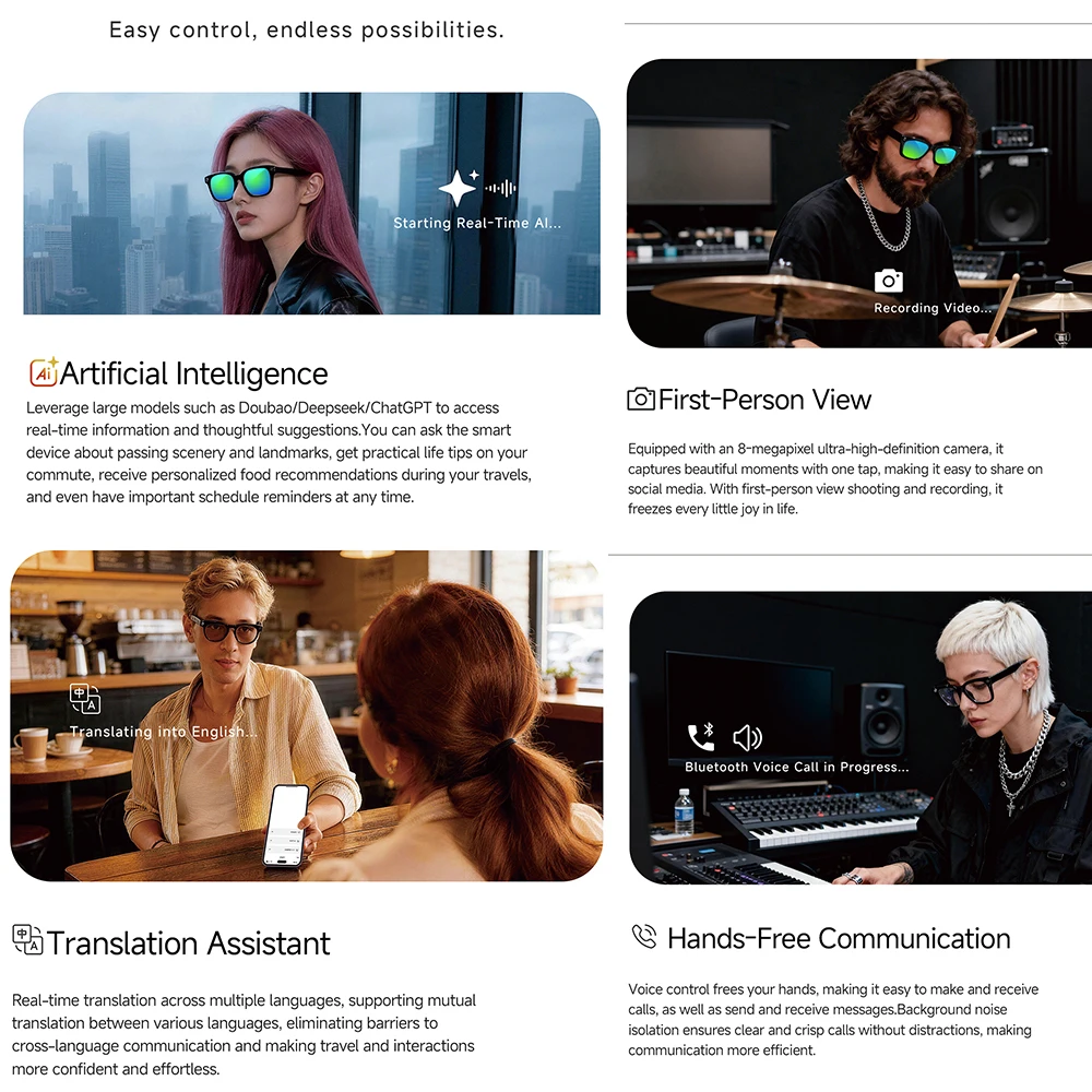 2026 Smart AI Glasses MT5-mini - Photography Japanese 评论和价格