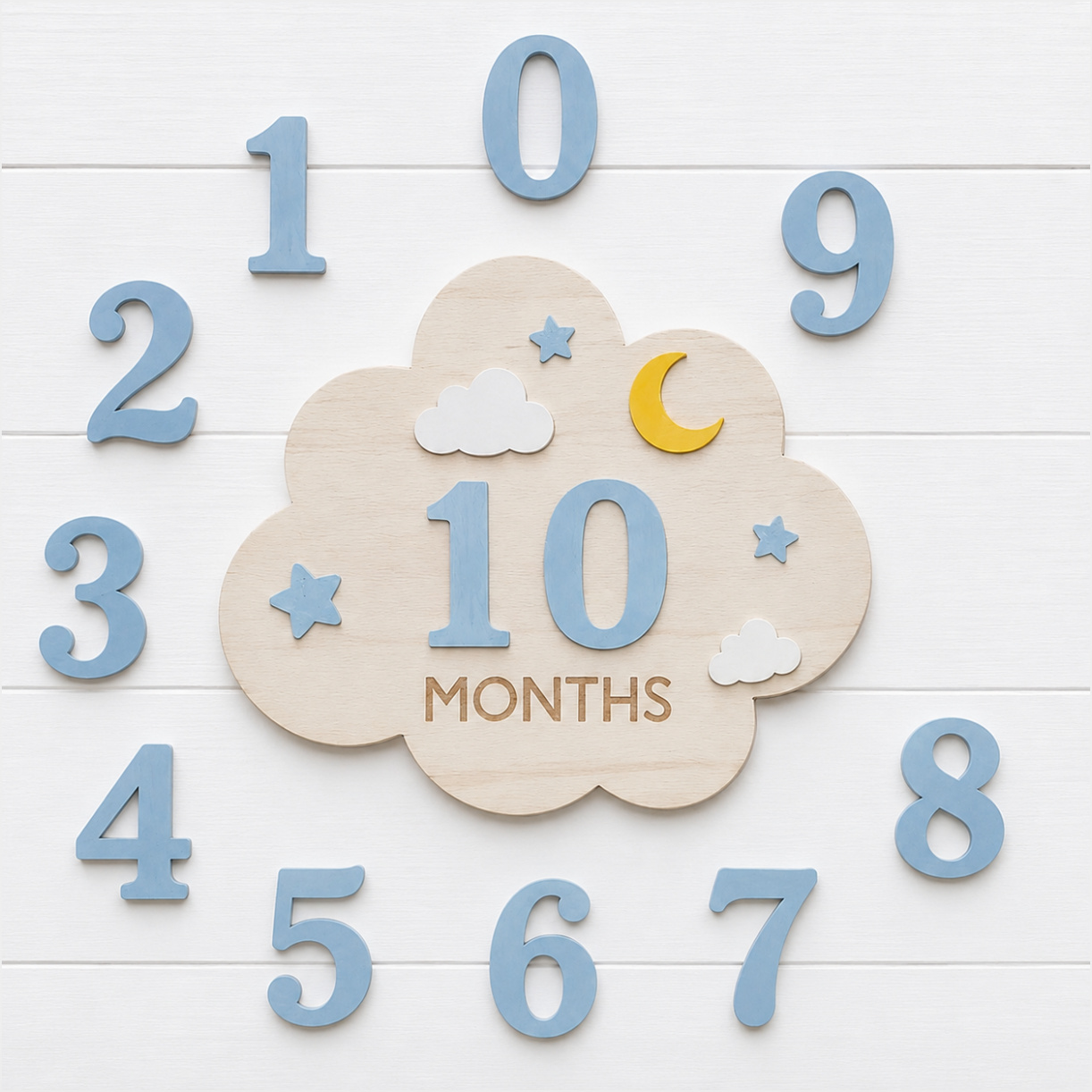 1‑Set Wooden Baby Monthly Mile - Photography Prompt 评论和价格