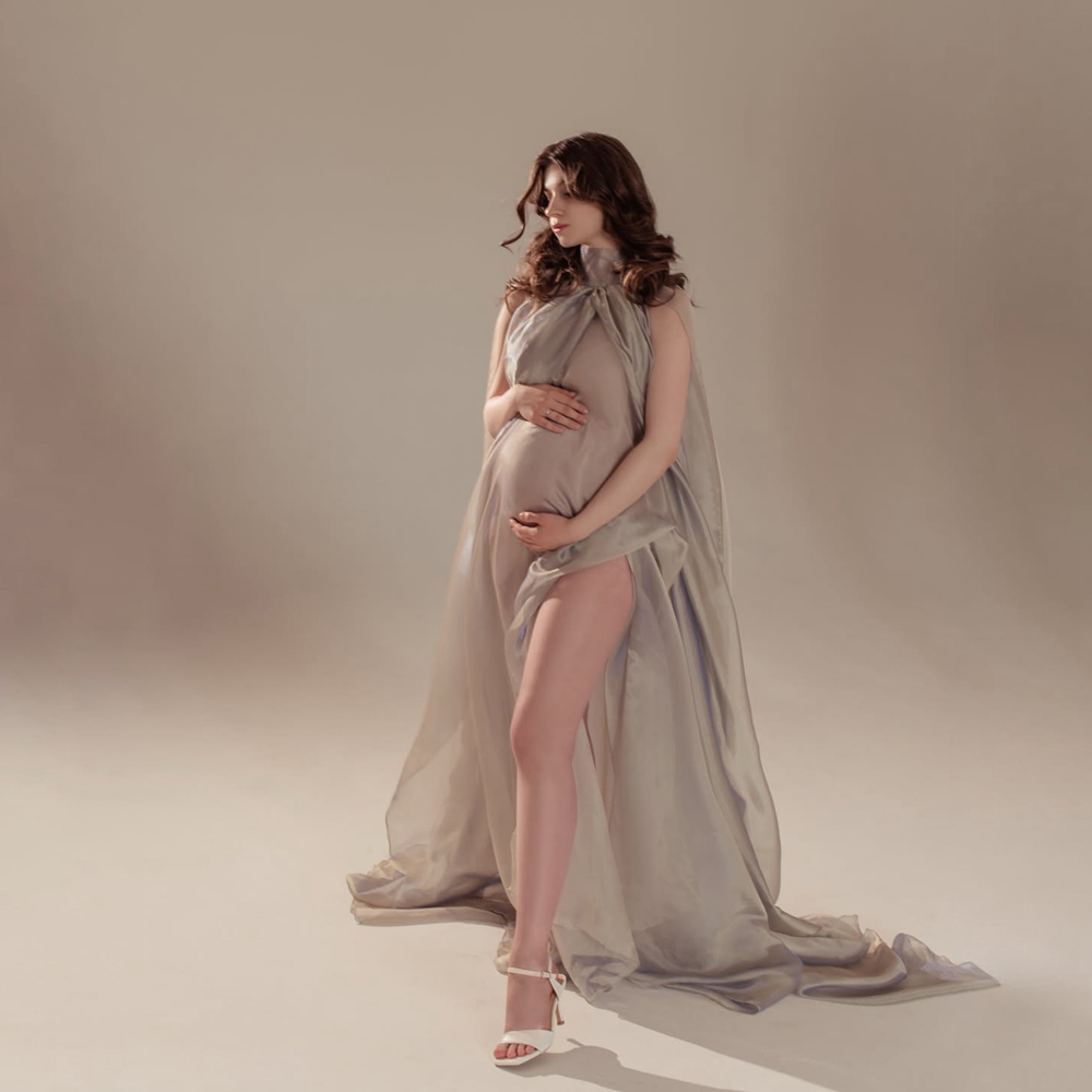 Elegant High Neck Maternity Ph - Photography Club 评论和价格